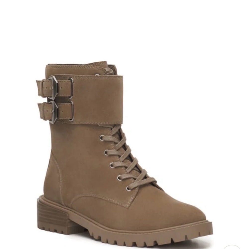 Vince Camuto Women’s Fawdry Beige Combat Boots